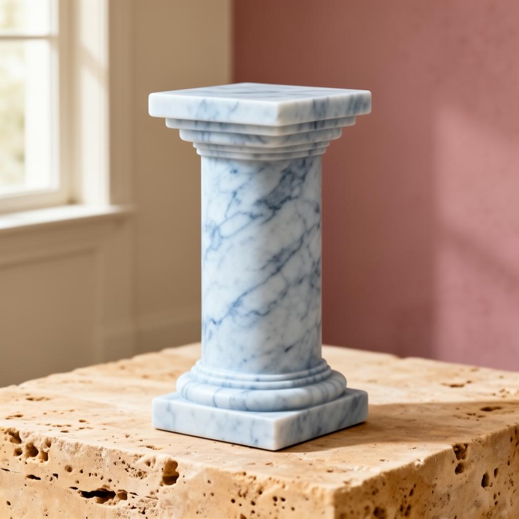 Light Blue Marble Roman Pillar